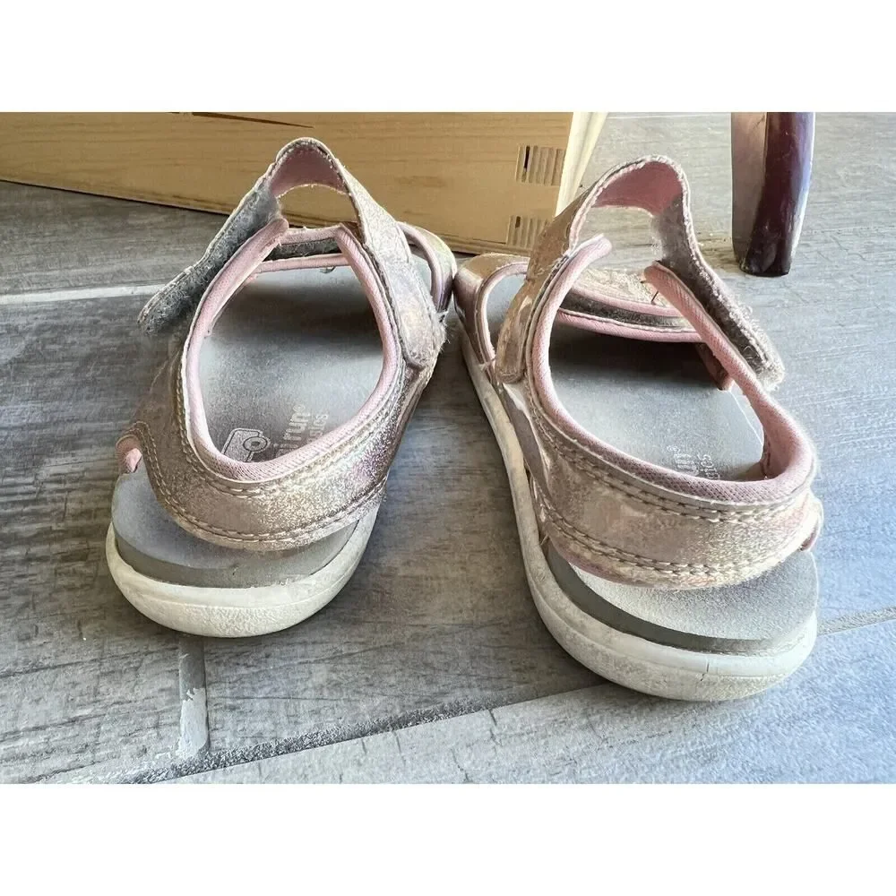 See Kai Run Toddler Girls Logan Sandal Pink Glitter Hook & Loop Adjustable 9